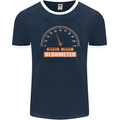 50th Birthday 50 Year Old Ageometer Funny Mens Ringer T-Shirt FotL Navy Blue/White