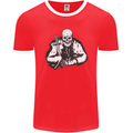 Viking Skull & Sword Thor Valhalla Mens Ringer T-Shirt FotL Red/White