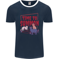 Time to Summon Cats Let's Summon Demons Mens Ringer T-Shirt FotL Navy Blue/White