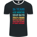 36th Birthday 36 Year Old Mens Ringer T-Shirt FotL Black/White