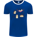 Funny, Hedgehog Eat Sleep Repeat Lover Mens White Ringer T-Shirt Royal Blue/White