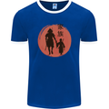 Samurai Dad Son Fathers Day MMA Martial Arts Mens Ringer T-Shirt FotL Royal Blue/White