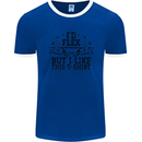 Gym I'd Flex but I Like This Funny Mens Ringer T-Shirt FotL Royal Blue/White