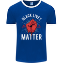 Black Lives Matter Mens Ringer T-Shirt FotL Royal Blue/White