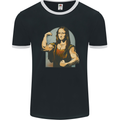 Mona Lifter Funny Gym Bodybuilding Workout Mens Ringer T-Shirt FotL Black/White