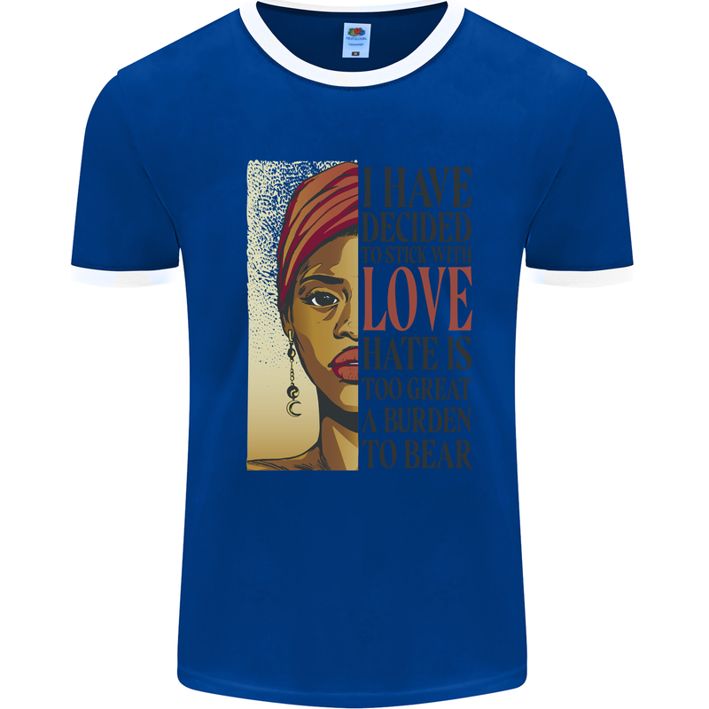 Stick With Love Black Lives Matter Mens Ringer T-Shirt Royal Blue/White