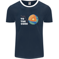To the Core Climate Change ECG Heart Pulse Mens Ringer T-Shirt FotL Navy Blue/White
