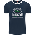 An Old Man With a 4x4 Off Roading Off Road Mens Ringer T-Shirt FotL Navy Blue/White