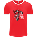 Eat Sleep Ride Motocross Dirt Bike MotoX Mens Ringer T-Shirt FotL Red/White