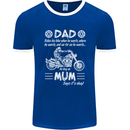 Dad Mum Biker Motorcycle Motorbike Funny Mens Ringer T-Shirt FotL Royal Blue/White