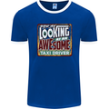 You're Looking at an Awesome Taxi Driver Mens Ringer T-Shirt FotL Royal Blue/White