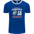 58 Year Wedding Anniversary 58th Rugby Mens Ringer T-Shirt FotL Royal Blue/White