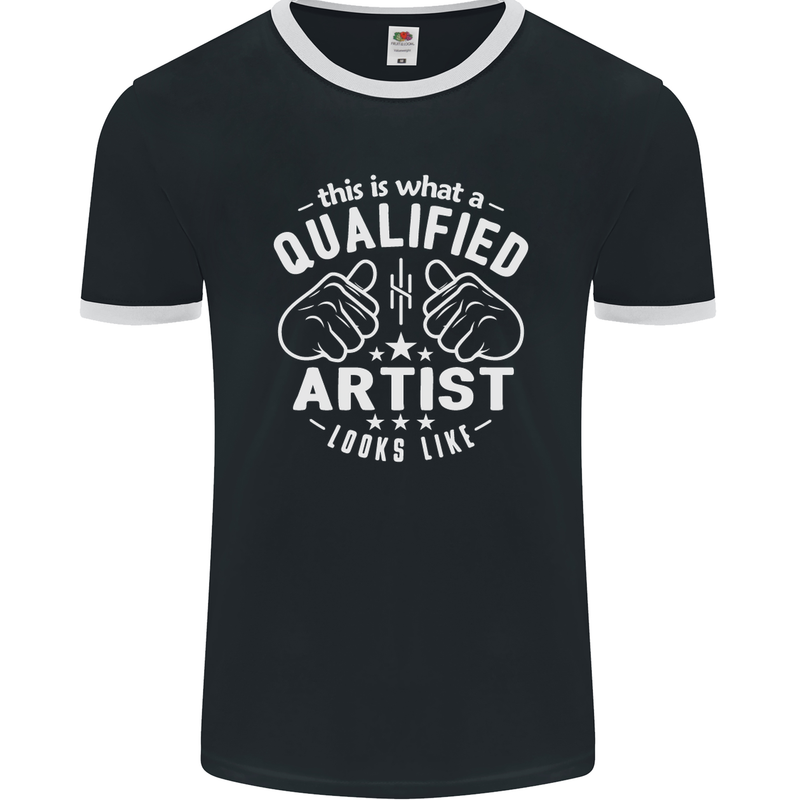 This Is What a Qualified Artist Looks Like Mens Ringer T-Shirt FotL Black/White