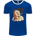 Lion Best Dad Ever Funny Father's Day Mens Ringer T-Shirt FotL Royal Blue/White