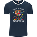 Embrace the Amazing Autism Autistic ASD Mens Ringer T-Shirt FotL Navy Blue/White