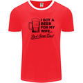 A Beer for My Wife Best Swap Ever Funny Mens Ringer T-Shirt FotL Red/White