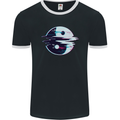 Yin Yang Glitch Yoga Meditation SCI-FI MMA Mens Ringer T-Shirt FotL Black/White