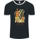 Father's Day Football Dad & Son Daddy Mens Ringer T-Shirt FotL Black/White