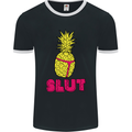 Pineapple Slut Funny Movie Theme Mens Ringer T-Shirt FotL Black/White