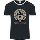 Vikings Valhalla Awaits Valknut Symbol Odin Mens Ringer T-Shirt FotL Black/White