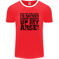 Give up the Gym? Funny Training Top Fitness Mens Ringer T-Shirt FotL Red/White