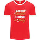Im Not Single I Have a Dog Funny Mens Ringer T-Shirt FotL Red/White