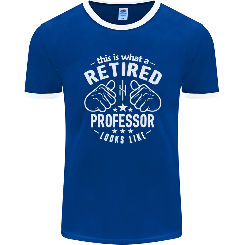 This Is What a Retired Professor Looks Like Mens Ringer T-Shirt FotL Royal Blue/White