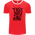 Easy Rider Motorcycle Motorbike Biker Mens Ringer T-Shirt FotL Red/White