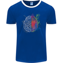 Artistic Technical Brain Artist Engineer Mens Ringer T-Shirt FotL Royal Blue/White