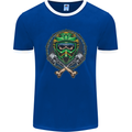 Motocross Skull Dirt Bike MotoX Mens Ringer T-Shirt FotL Royal Blue/White