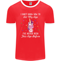 How To Act My Age Funny Unicorn Birthday Mens Ringer T-Shirt FotL Red/White