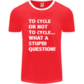 Cycling To Cycle Funny Cyclist Bicycle Bike Mens Ringer T-Shirt FotL Red/White