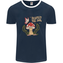 Respect the Soil Frog Climate Change Hippy Mens Ringer T-Shirt FotL Navy Blue/White