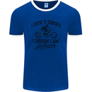 I Don't Snore Motorbike Biker Motorcycle Mens Ringer T-Shirt FotL Royal Blue/White