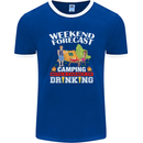 Camping Weekend Forecast Funny Alcohol Beer Mens Ringer T-Shirt FotL Royal Blue/White