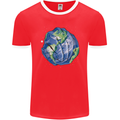 Earth Hands Climate Change Environment Mens Ringer T-Shirt FotL Red/White