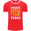 70th Birthday 70 Year Old Funny Alcohol Mens Ringer T-Shirt FotL Red/White
