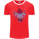 An Octopus Wizard Magic Magician Mens Ringer T-Shirt FotL Red/White