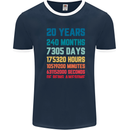 20th Birthday 20 Year Old Mens Ringer T-Shirt FotL Navy Blue/White