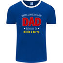 Personalised This Awesome Dad Belongs to Mens Ringer T-Shirt FotL Royal Blue/White