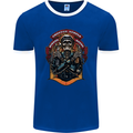 Motorbike Chopper Rebels Bikers Beers Mens Ringer T-Shirt FotL Royal Blue/White