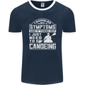 Symptoms I Just Need to Go Canoeing Funny Mens Ringer T-Shirt FotL Navy Blue/White