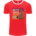 Equestrian Best Horse Mom Ever Funny Mens Ringer T-Shirt FotL Red/White