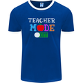 Teacher Mode Off Funny Teaching Holiday Mens Ringer T-Shirt FotL Royal Blue/White