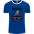 Biker Weekend Forecast Motorbikes Mens Ringer T-Shirt FotL Royal Blue/White