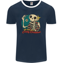 We Wish You a Creepy Christmas Skull Mens Ringer T-Shirt FotL Navy Blue/White