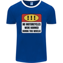 Funny Wheelie Motorbike Motocross MotoX Mens Ringer T-Shirt FotL Royal Blue/White