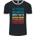 30th Birthday 30 Year Old Mens Ringer T-Shirt FotL Black/White