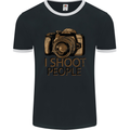 Photography I Shoot People Photographer Mens Ringer T-Shirt FotL Black/White