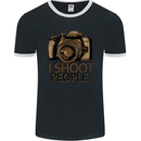 Photography I Shoot People Photographer Mens Ringer T-Shirt FotL Black/White